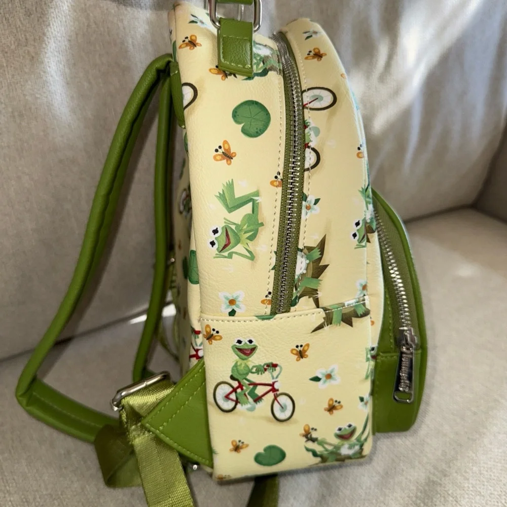 Walt Disney World Parks Muppets Kermit The Frog Mini Loungefly Backpack EUC